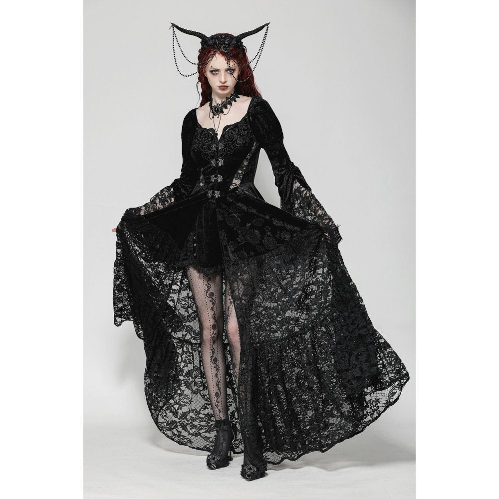 Gothic Embossed Velvet and Lace Long Outwear (✦ Dark In Love) JW273