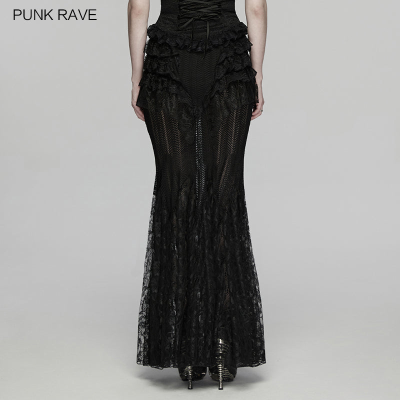 Lace Layered Long Skirt (✦ Punk Rave) WQ-938BQF
