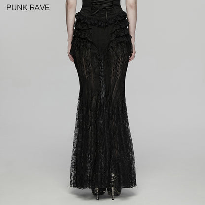Lace Layered Long Skirt (✦ Punk Rave) WQ-938BQF