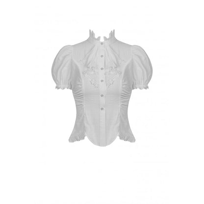 Gothic ruffle neckline blouse - White (✦ Dark In Love)