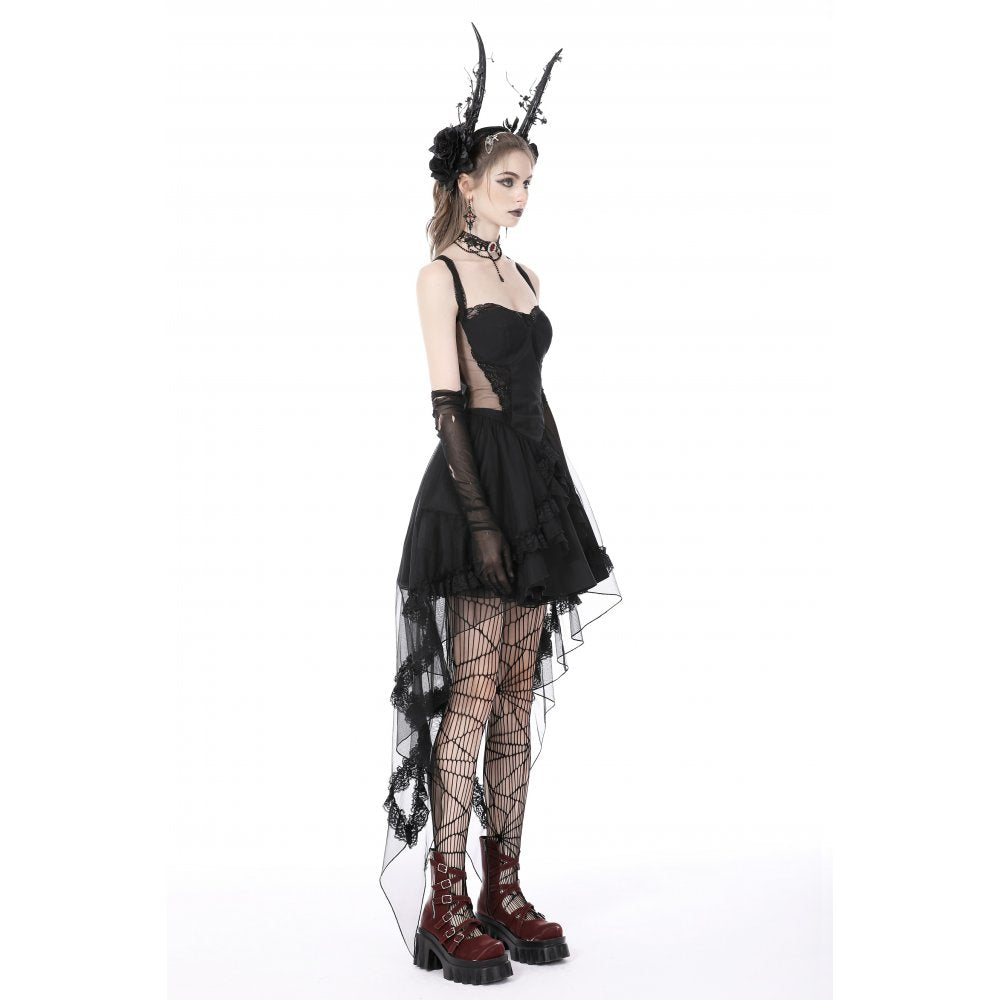 Cold waist swallowtail halter dress (✦ Dark In Love) DW766