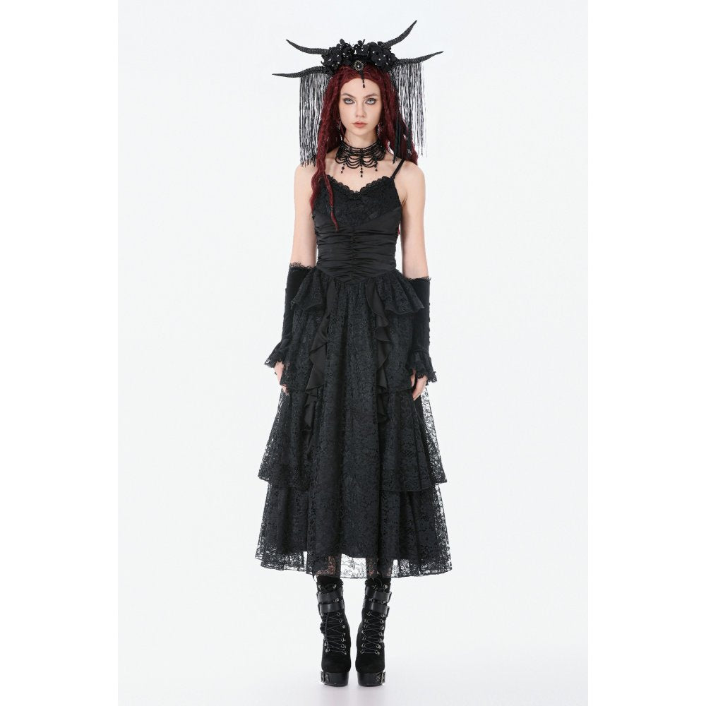 Gothic Satin Lace Dress (✦ Dark In Love) DW1154