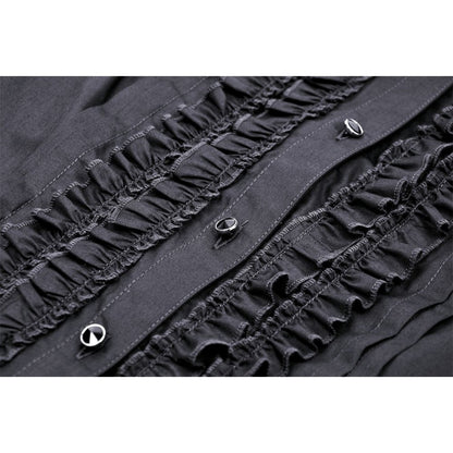 Gothic black ruffle blouse - Black (✦ Dark In Love)