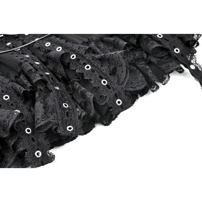 Punk rock eyelet drop tulle mini skirt (✦ Dark In Love)