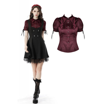 Gothic wine red elegant blouse (✦ Dark In Love)