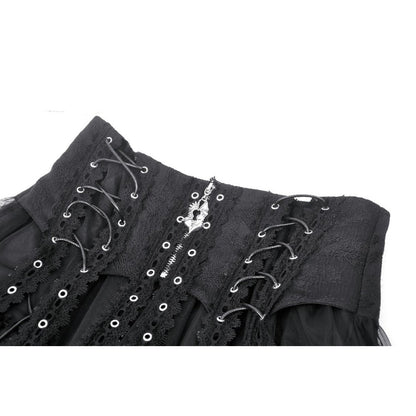 Punk rock eyelet drop tulle mini skirt (✦ Dark In Love)