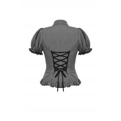 Gray striped double-breasted blouse (✦ Dark In Love) IW111