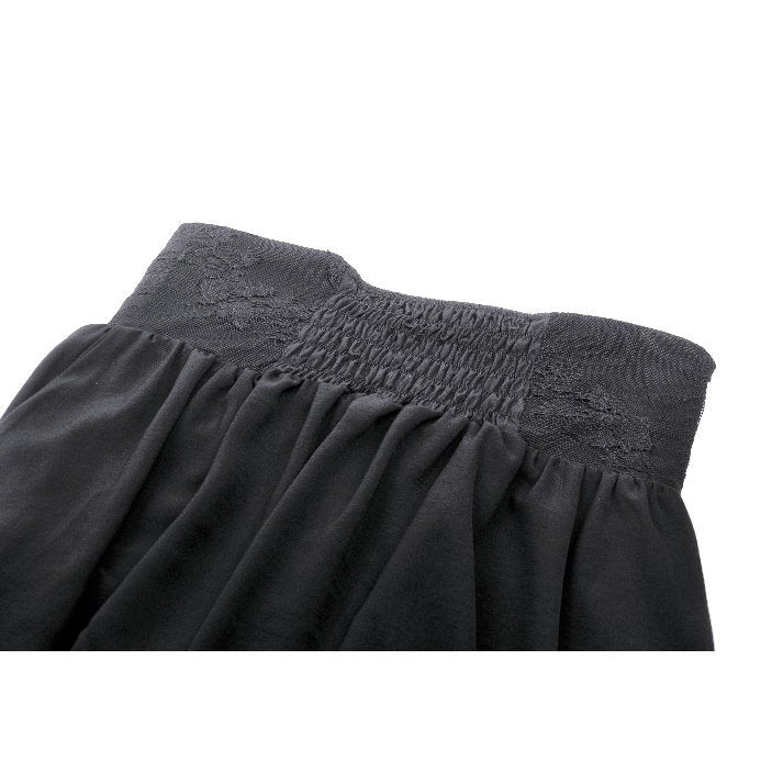 Gothic heart embroidered black maxi skirt (✦ Dark In Love) KW345
