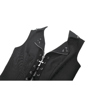 Punk Studded Lace-Up Corset Vest (✦ Dark In Love) TW681