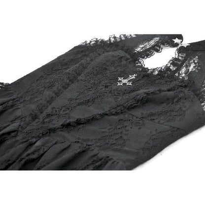 Celestial Bloom Lace Halter Dress (✦ Dark In Love)