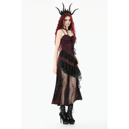 Asymmetric Layered Lace Ruffle Dress (✦ Dark In Love) DW1142