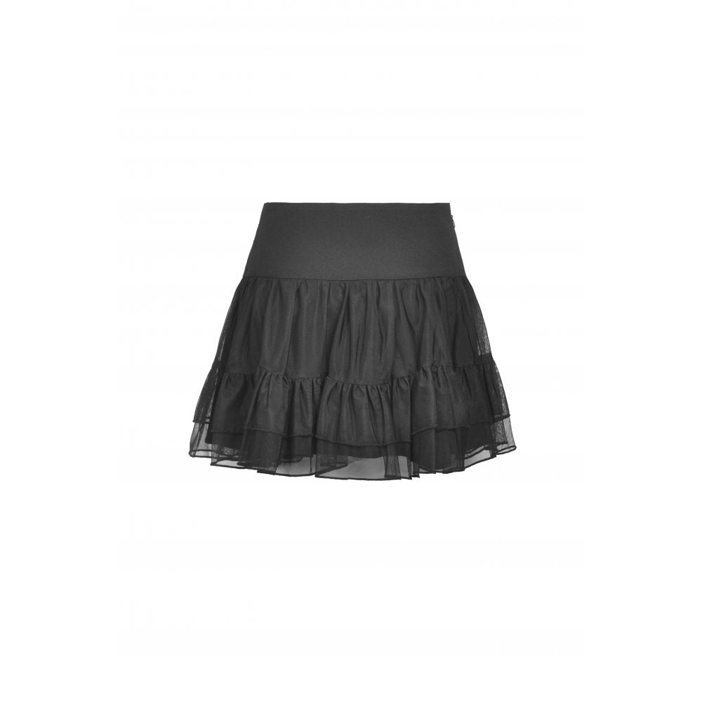 Punk mesh studded flap mini skirt (✦ Dark In Love)