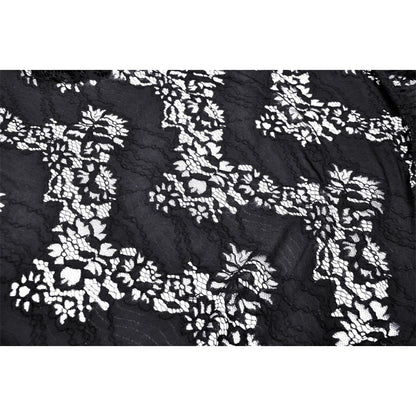 Gothic sexy ruffle low neckline dovetail lace dress (✦ Dark In Love)