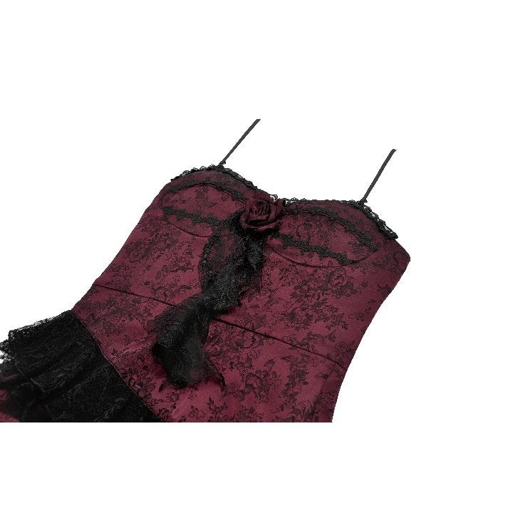 Asymmetric Layered Lace Ruffle Dress (✦ Dark In Love) DW1142