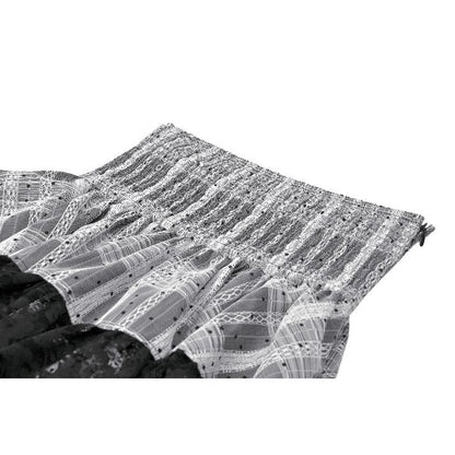 Cute Black and Grey Lolita High-Waist Tiered Skirt (✦ Dark In Love) KW414