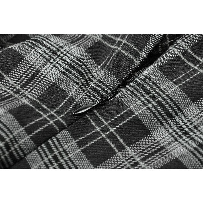 Punk Grey Plaid Metal Studded Dress (✦ Dark In Love) (Top not included)