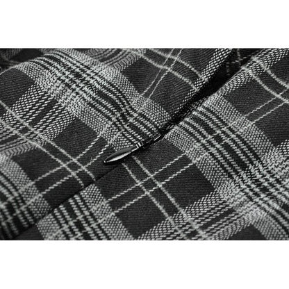 Punk Grey Plaid Metal Studded Dress (✦ Dark In Love) (Top not included)