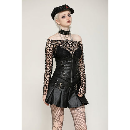 Sexy versatile black distressed mesh t-shirt (✦ Dark In Love)