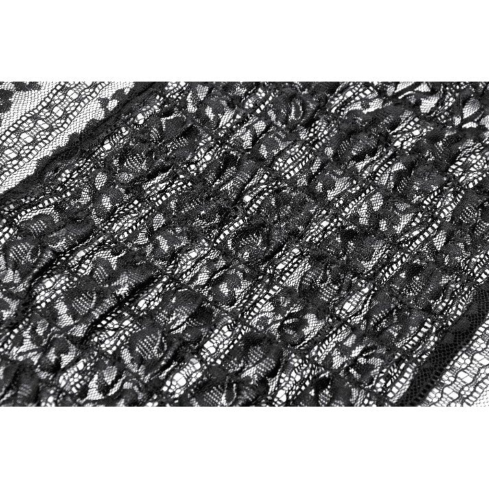 Gothic Off-Shoulder Lace Top with Floral Trim (✦ Dark In Love)