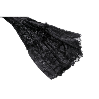 Gothic luxe lace-trim pattern velvet dress (✦ Dark In Love)