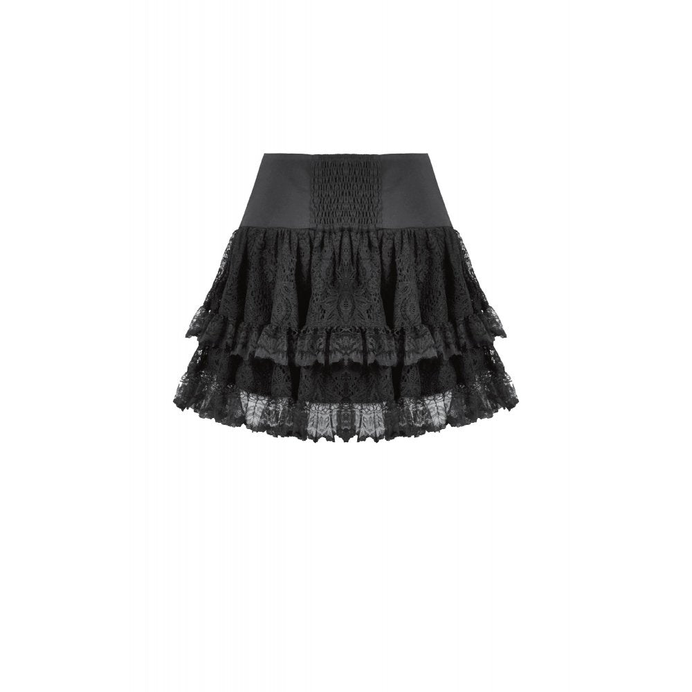 Punk Black Wide-Waistband Skirt (✦ Dark In Love) KW417