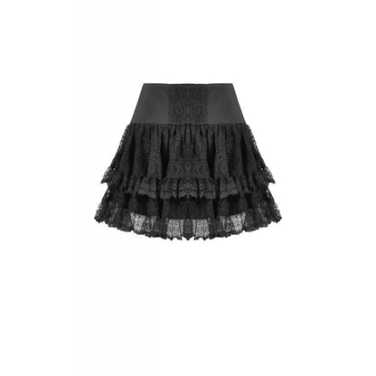 Punk Black Wide-Waistband Skirt (✦ Dark In Love) KW417