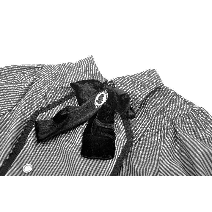 Gray striped double-breasted blouse (✦ Dark In Love) IW111