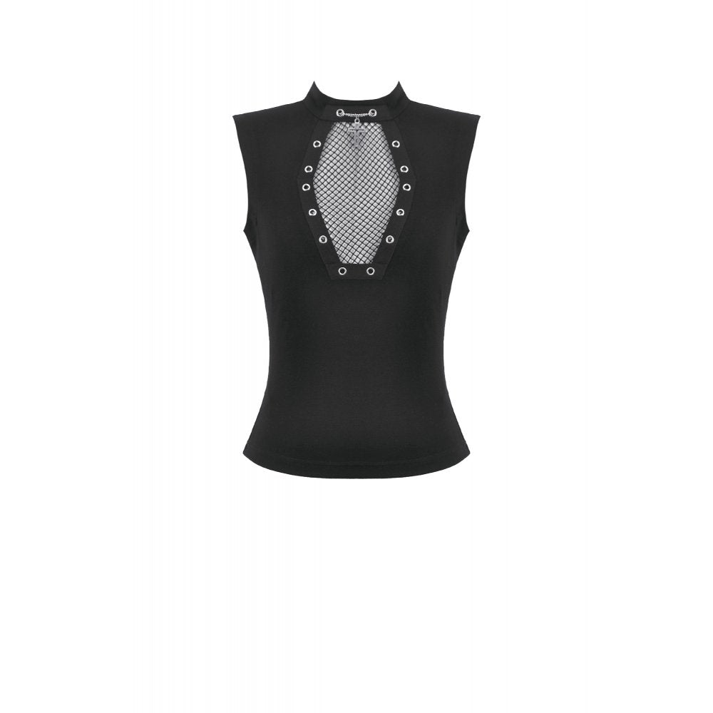 Punk Coffin Mesh Panel Top (✦ Dark In Love) TW680