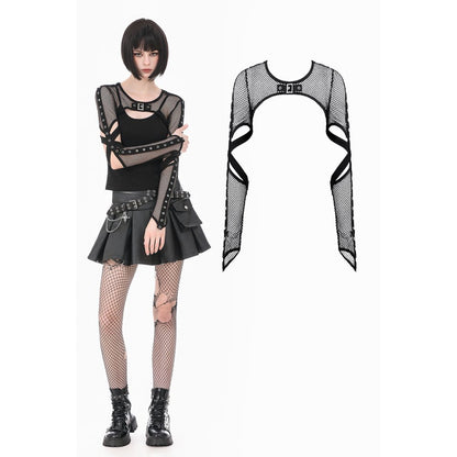 Tech-Punk Elastic Mesh Shrug (✦ Dark In Love) BW150