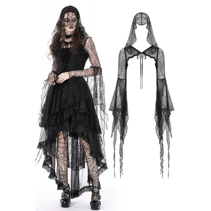 Gothic sexy spider exaggerated sleeves hooded cape (✦ Dark In Love)