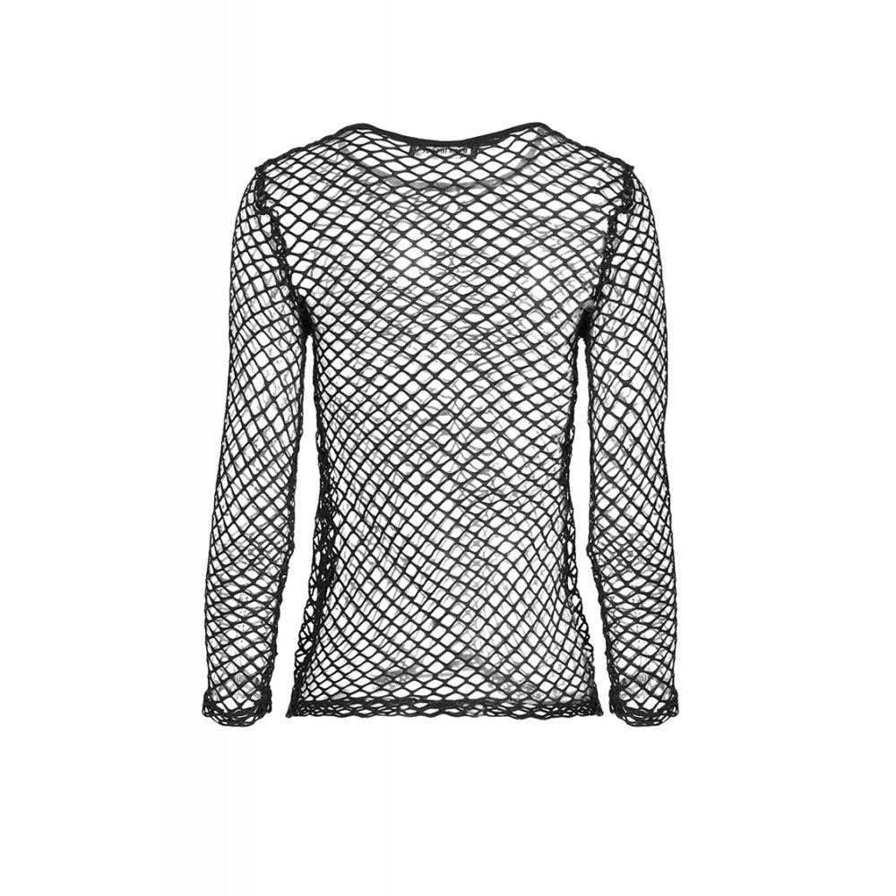 Punk Sexy Big Grid Net Longsleeved Top (✦ Dark In Love) TW106