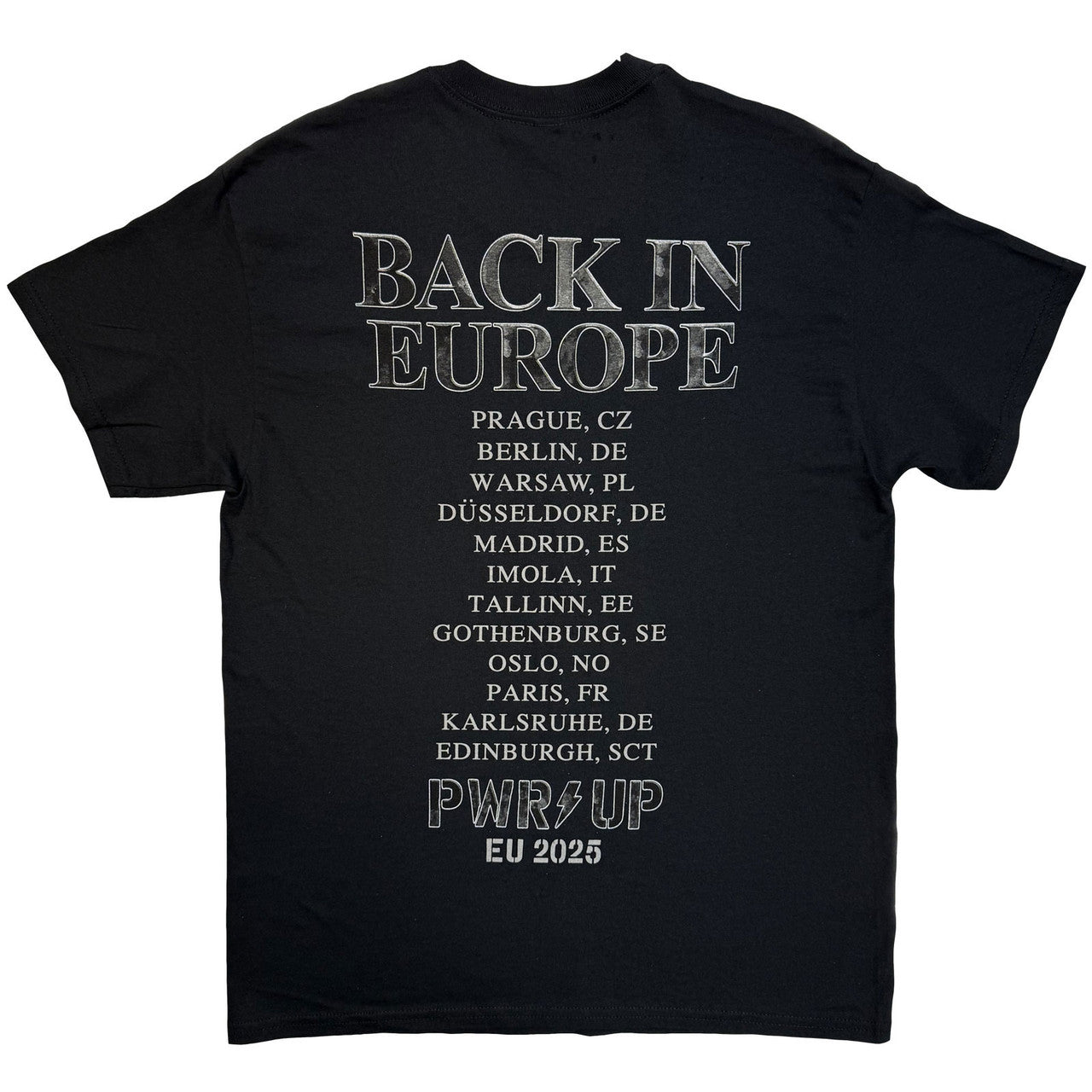 AC/DC Unisex T-Shirt: Back In Black EU Tour &