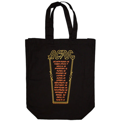AC/DC Cotton Tote Bag: High Voltage (Black) (Back Print &amp;amp; Ex-Tour)
