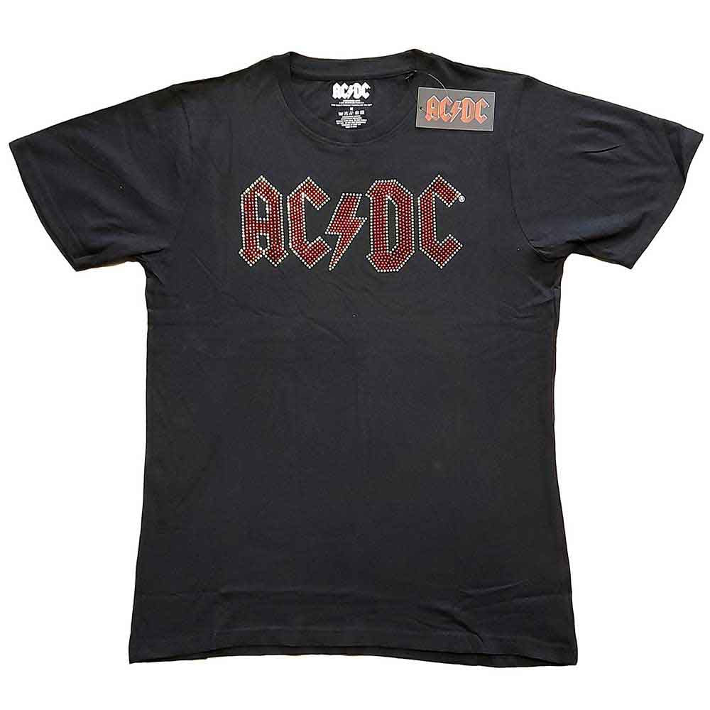 AC/DC Skinny Fit T-Shirt: Full Colour Logo (Black) (Embellished)