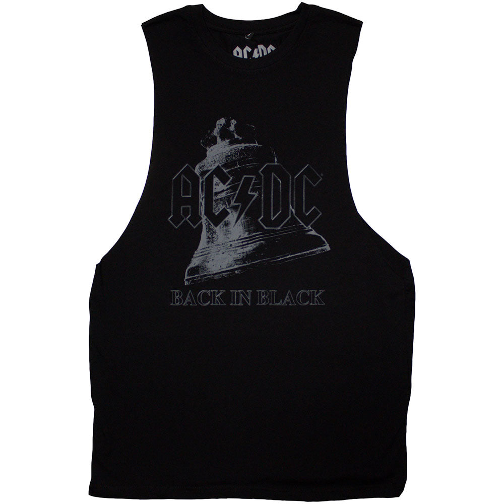 AC/DC Unisex Vest T-Shirt: Back In Black Bell (Black)