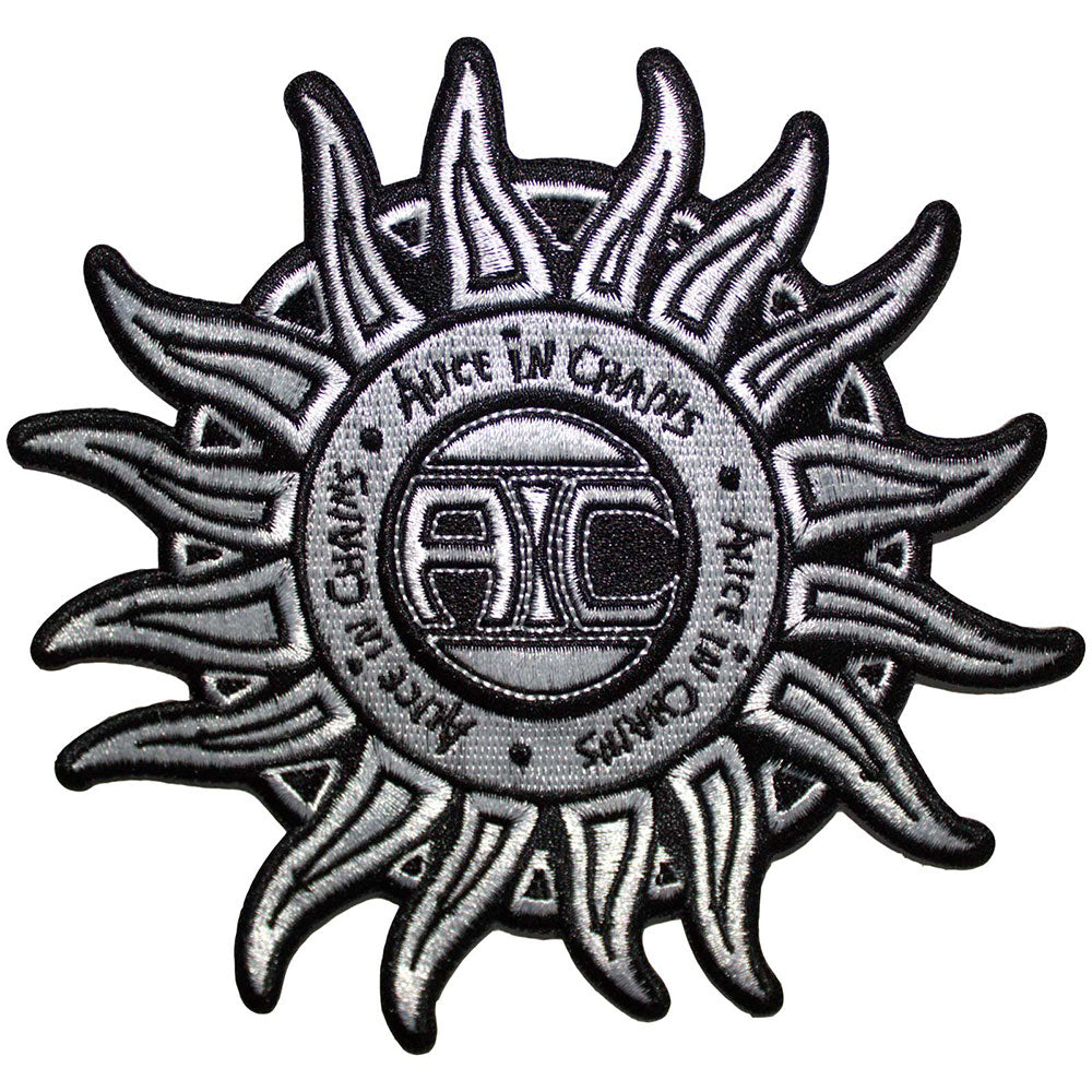 Alice In Chains Standard Patch: Sun Logo B&amp;amp;W 