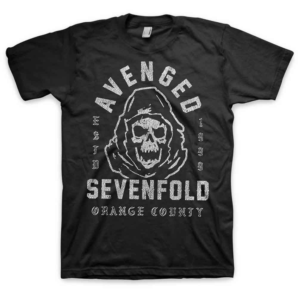 Avenged Sevenfold Unisex T-Shirt: So Grim Orange County (Black)