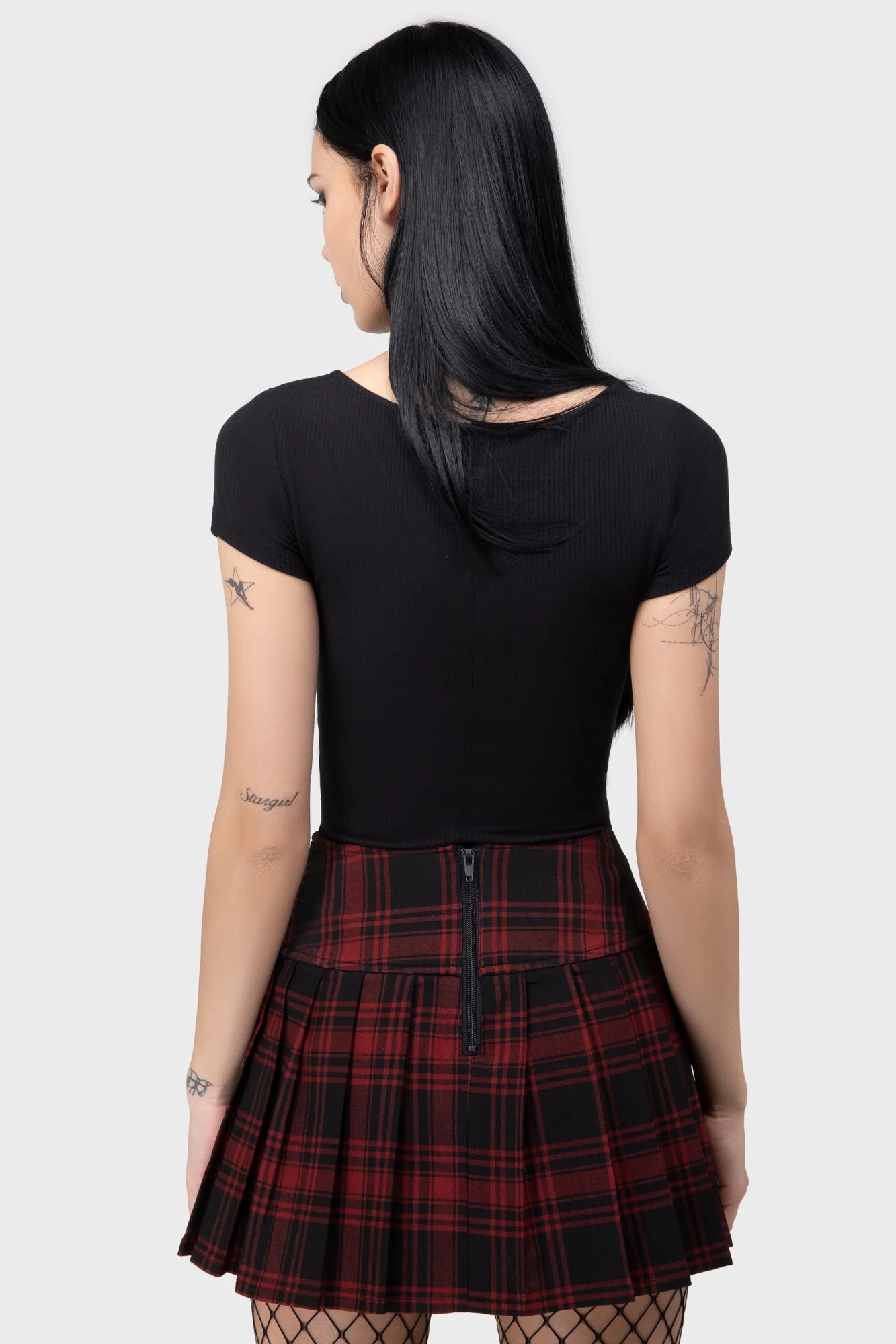 Bat Girl Skirt - Tartan (✦ Killstar)