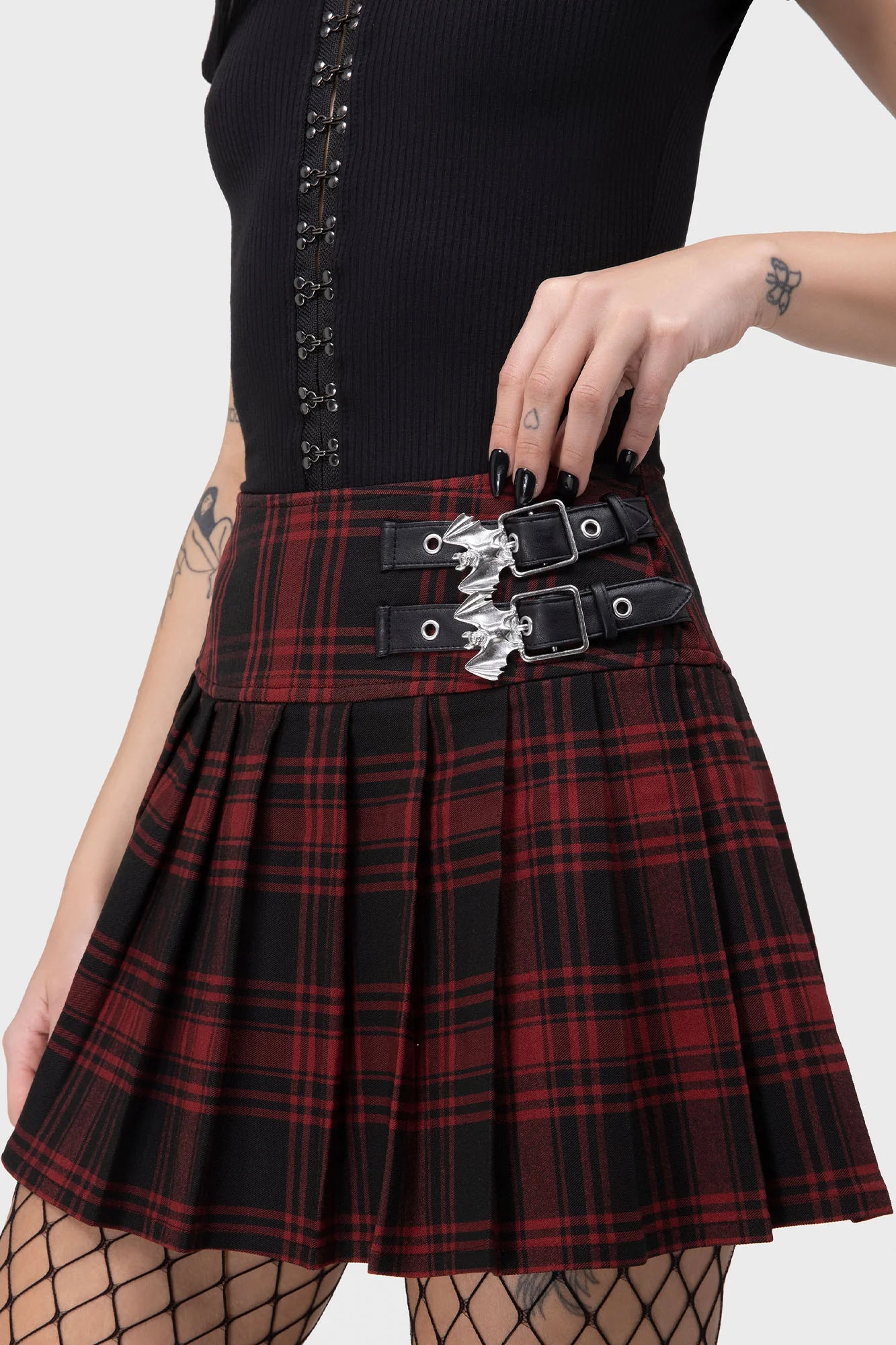 Bat Girl Skirt - Tartan (✦ Killstar)