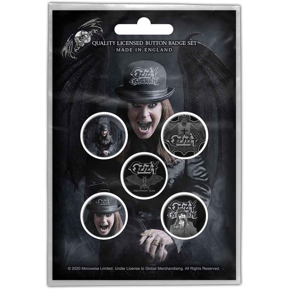 Ozzy Osbourne Button Badge Pack: Ordinary Man 