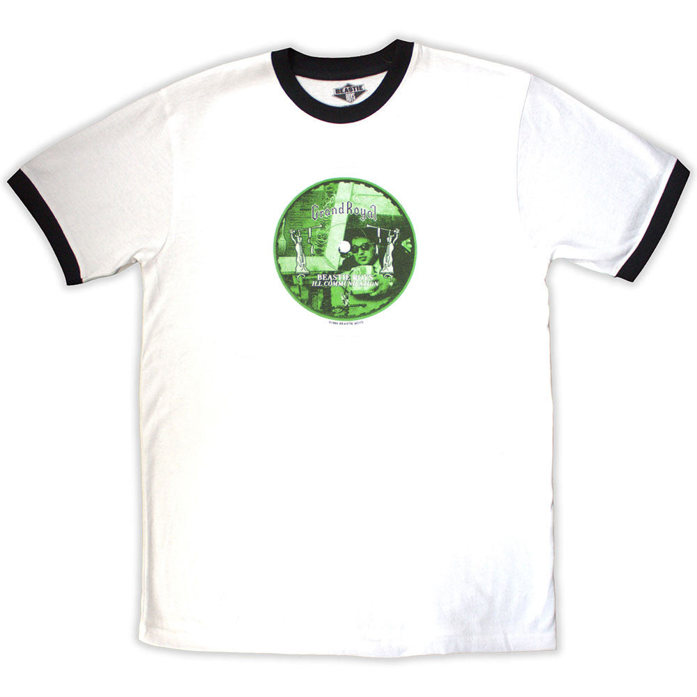 The Beastie Boys Unisex Ringer T-Shirt: Record Label (White) (Back Print)