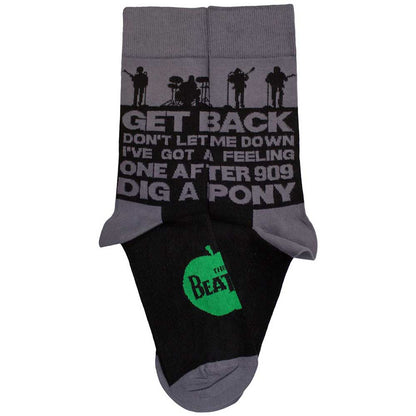 The Beatles Unisex Ankle Socks: Rooftop Silhouettes &amp; Apple (Black) (UK Size 7 - 11)
