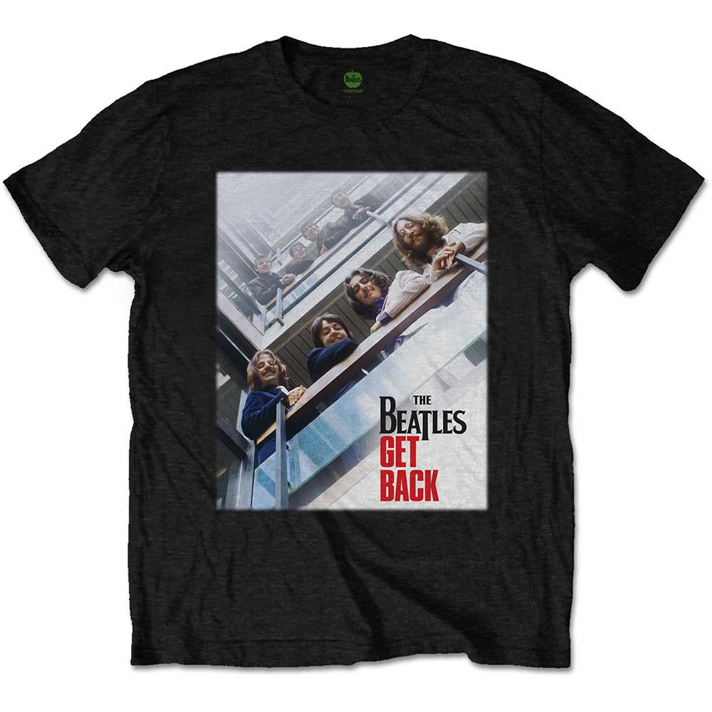 The Beatles Unisex T-Shirt: Get Back Poster (Black)