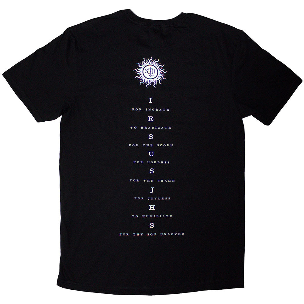 Behemoth Unisex T-Shirt: The Shit Ov God Vertical Logo Cover (Black) (Back Print)