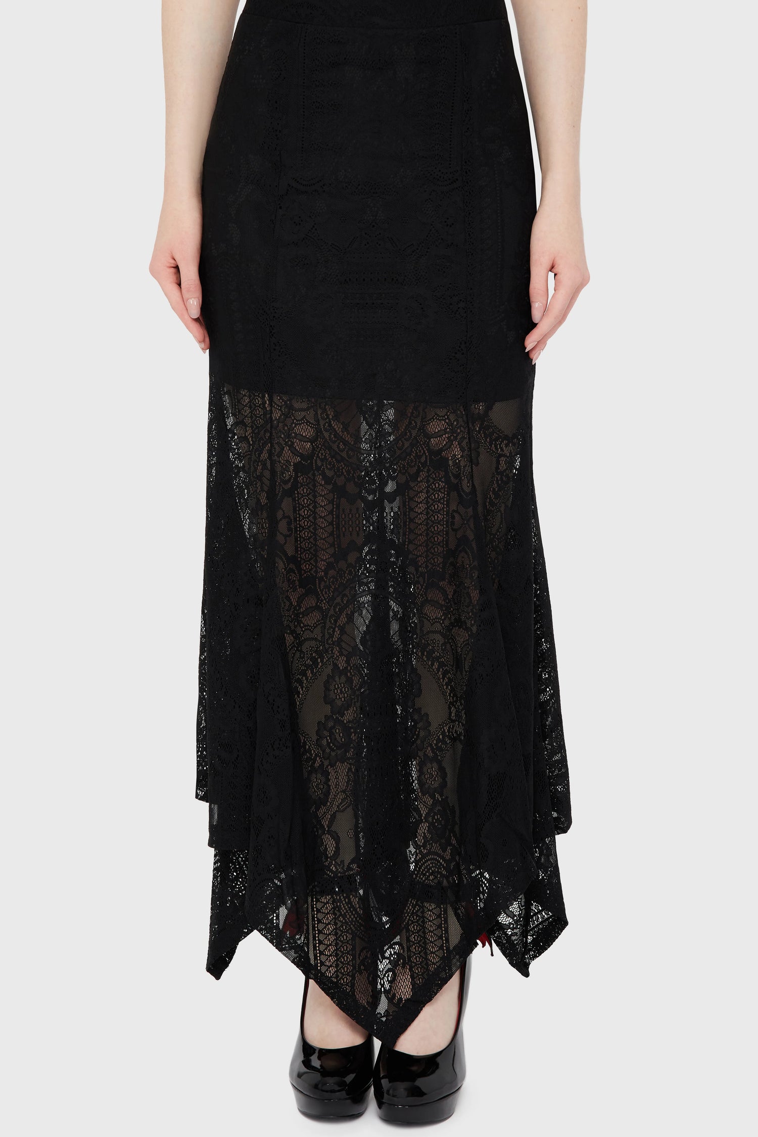 Belladonna Lace Maxi Skirt [Black] (✦ Killstar)