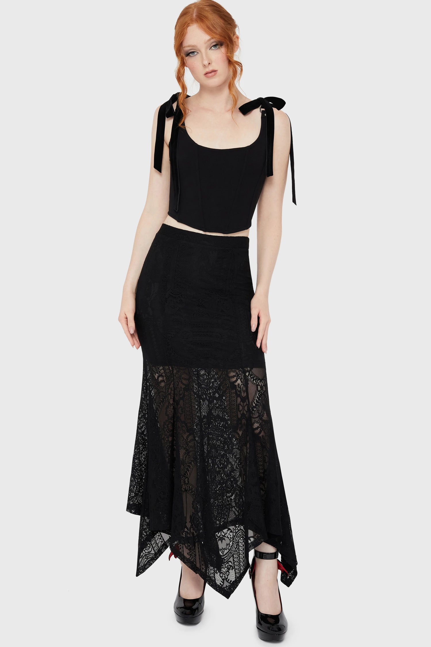 Belladonna Lace Maxi Skirt [Black] (✦ Killstar)
