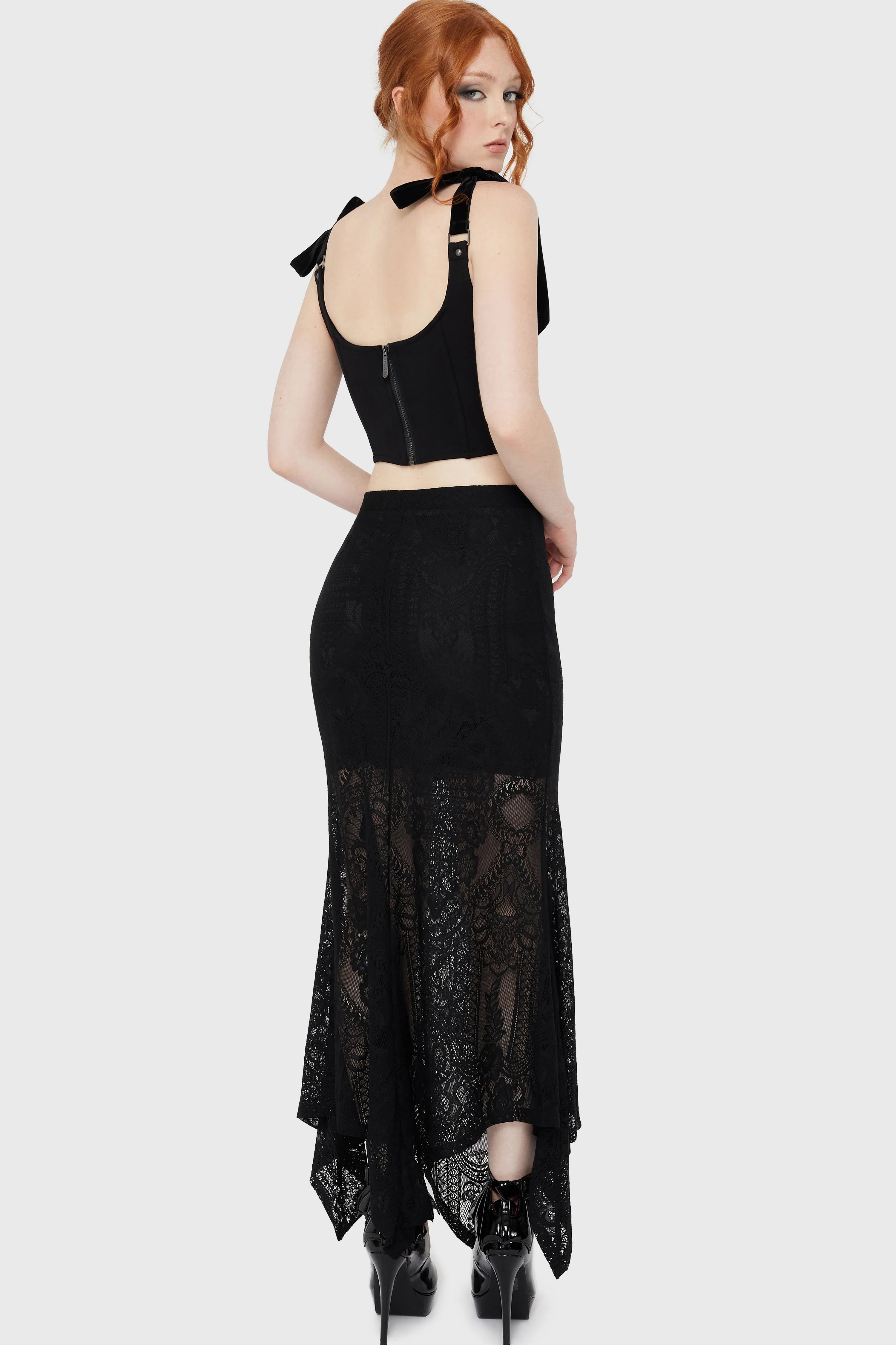 Belladonna Lace Maxi Skirt [Black] (✦ Killstar)