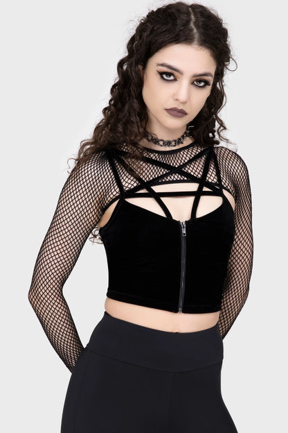 Bite Me Fishnet Bolero (✦ Killstar)