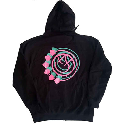 Blink-182 Unisex Zipped Hoodie: Double Six Arrow Smile (Black) (Back Print)