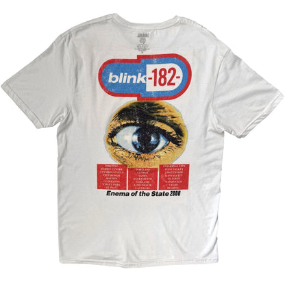 Blink-182 Unisex T-Shirt: Enema Of The State (White) (Back Print)